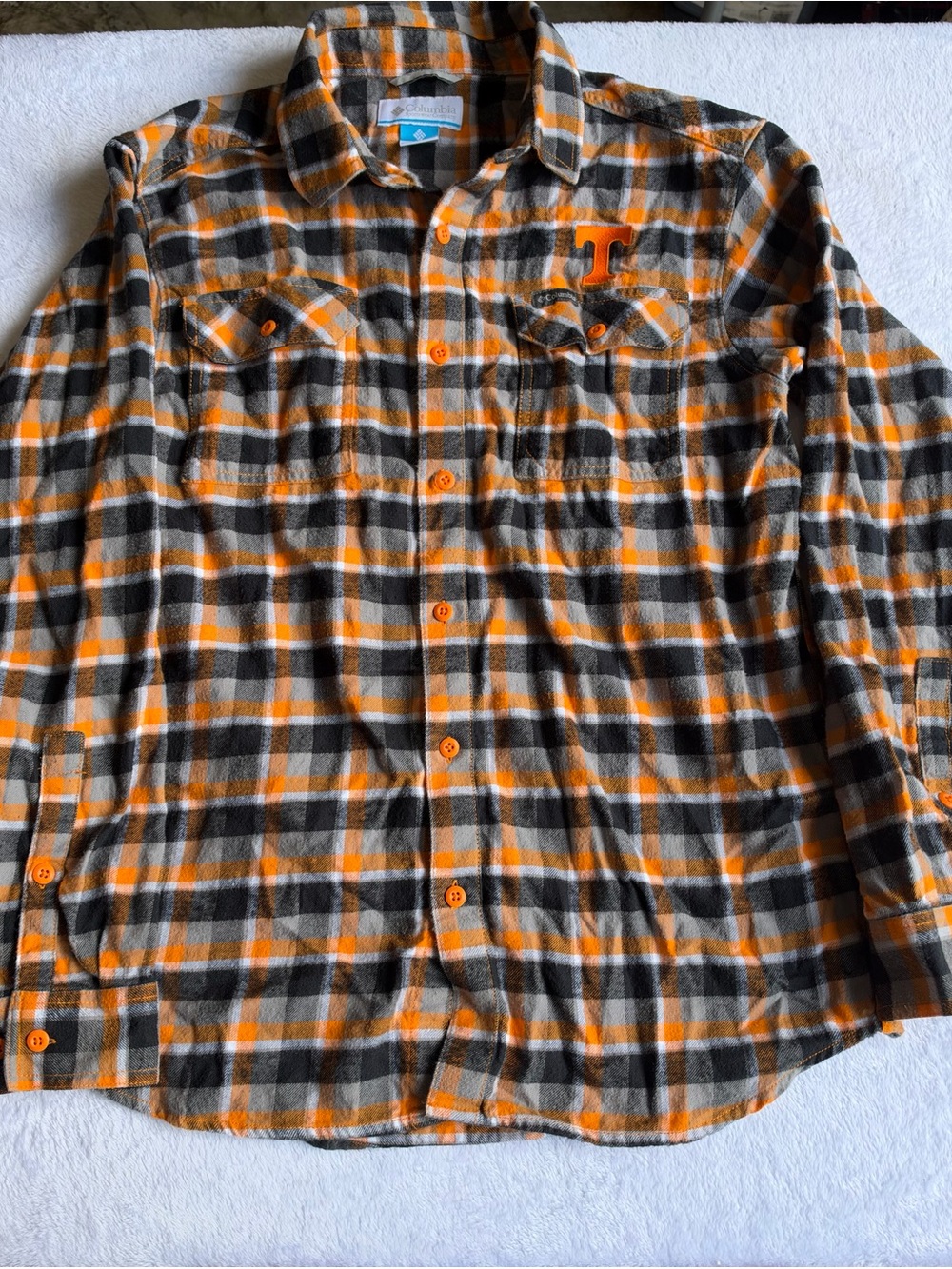 Columbia Tennessee Vols Flannel Mens M Orange Plaid